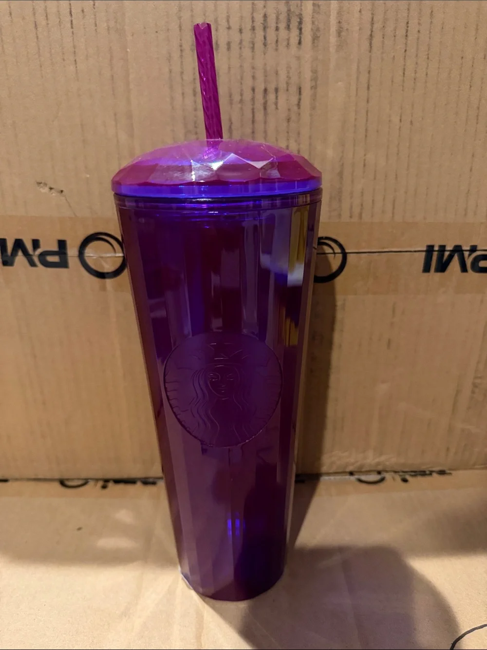 Starbucks Purple Faceted Reusable Tumbler with Straw